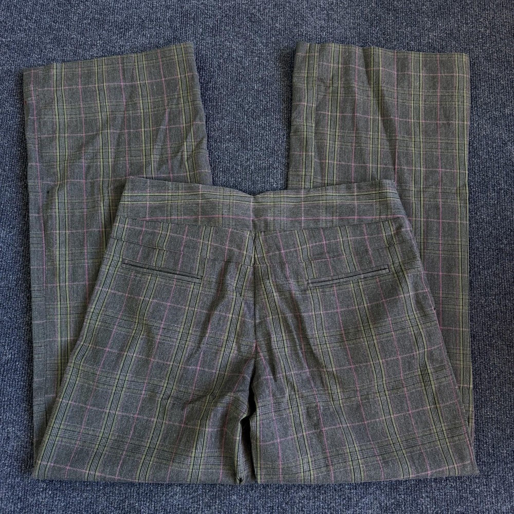 Y2K Madison & Co Dress Pants Womens 10 Gray Plaid Twill Straight Leg Career